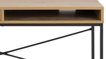 Schreibtisch Actona group aus Holz in Holzfarben Schreibtisch Seaford im Industrielook bzw. PC-Tisch Wildeiche & Schwarz – ca. 110 x 45 cm