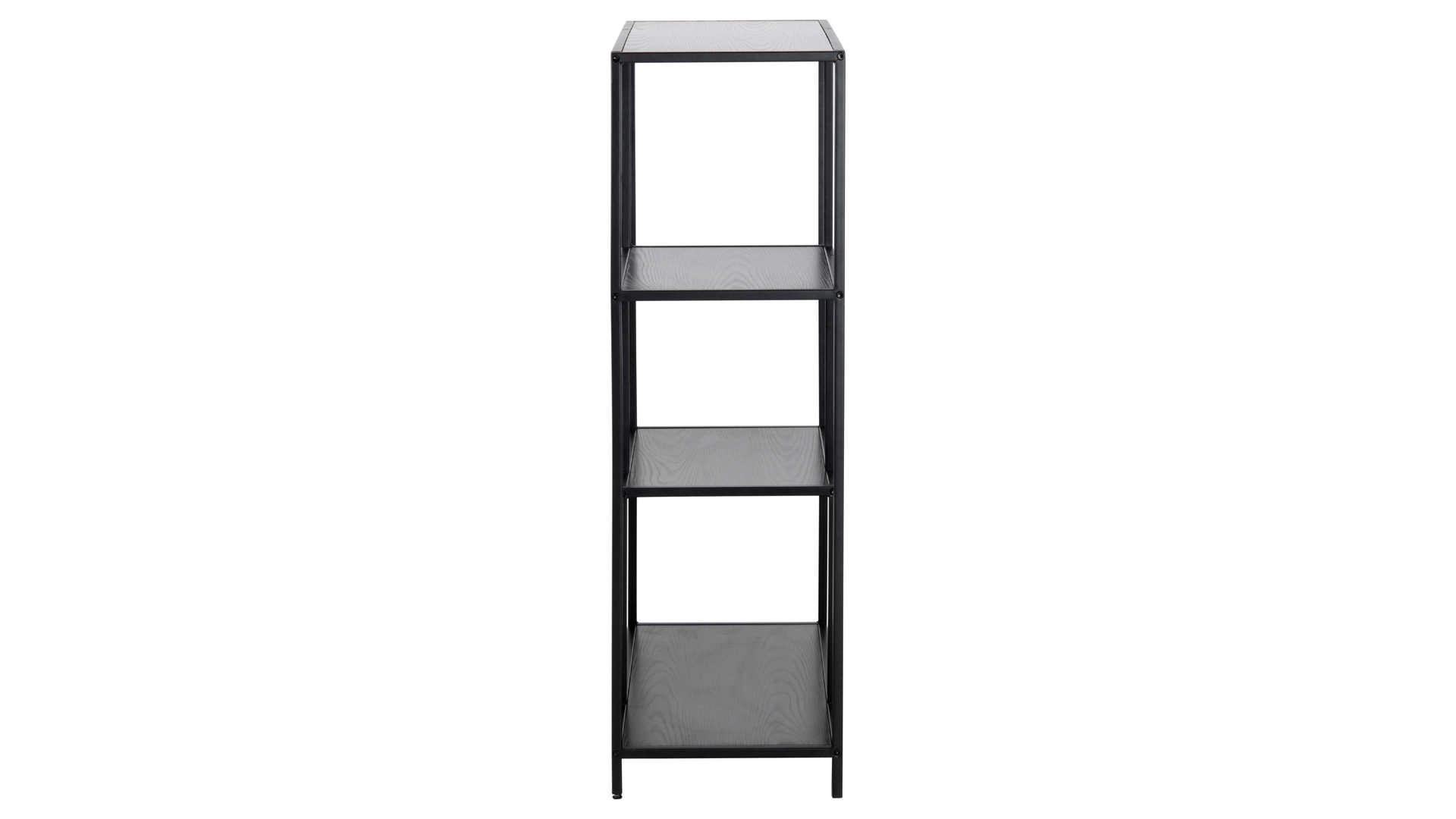 Regal Actona group aus Holz in Schwarz Regal Seaford  im Industrielook bzw. Bücherregal schwarze Esche – ca. 77 x 114 cm