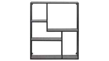 Regal Actona group aus Holz in Schwarz Regal Seaford im Industrielook, auch als Büromöbel einsetzbar schwarze Esche – ca. 75 x 91 cm