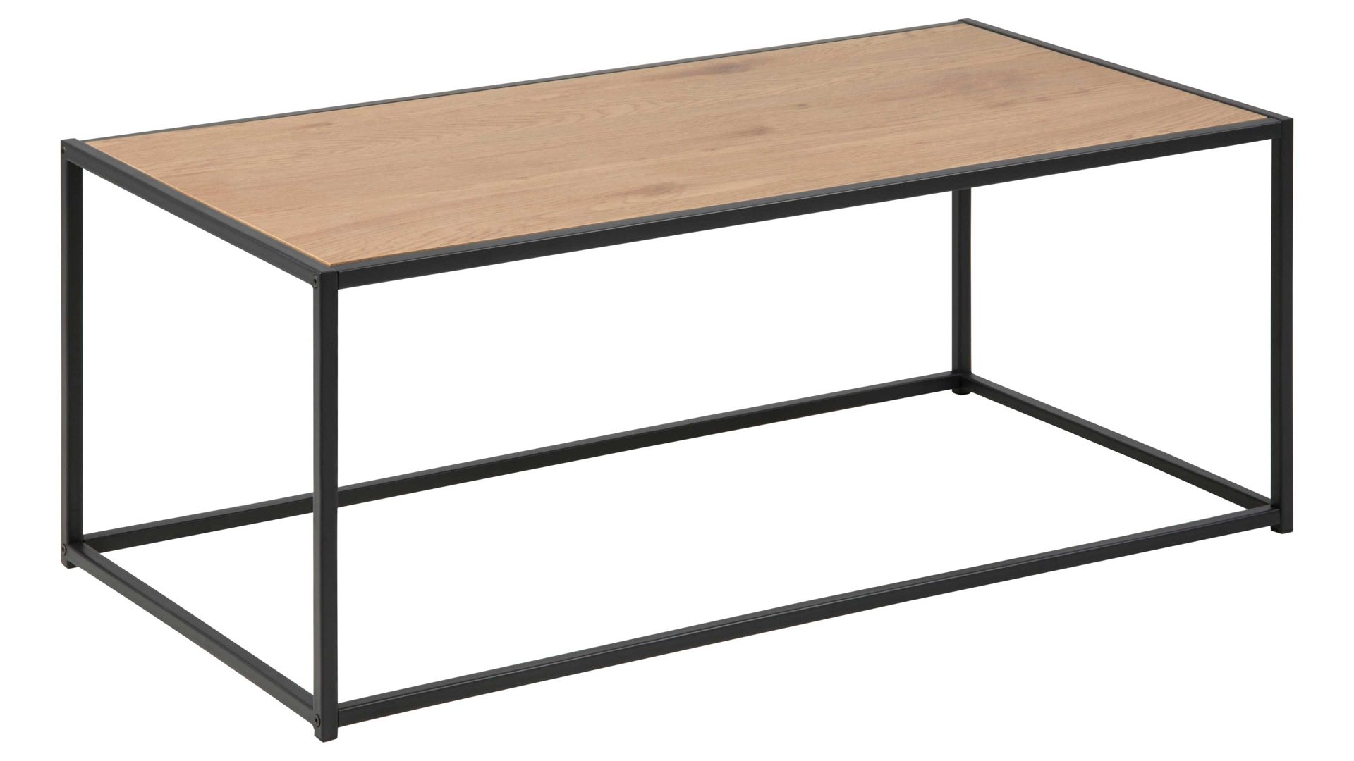Couchtisch Actona group aus Holz in Holzfarben Couchtisch Seaford im Industrielook bzw. Sofatisch Wildeiche & Schwarz – ca. 100 x 50 cm