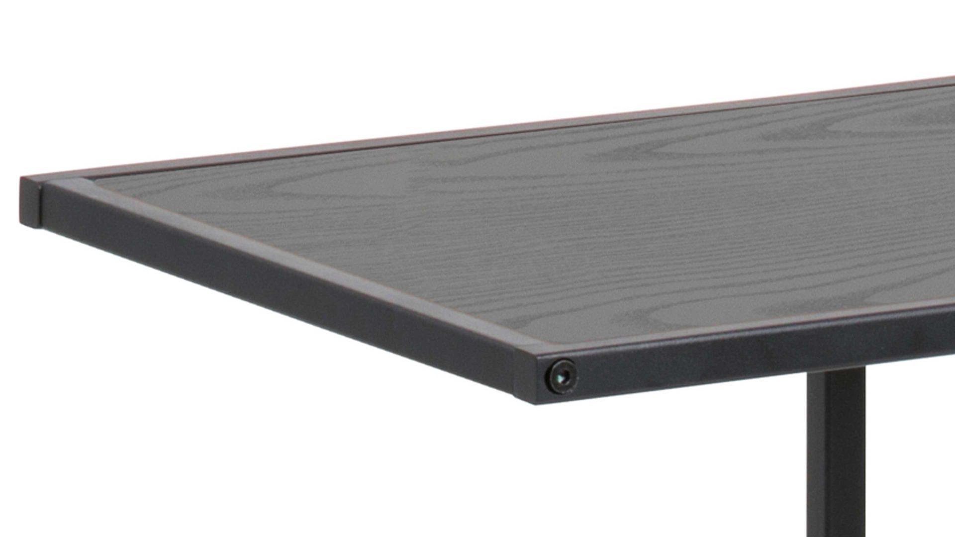 Beistelltisch Actona group aus Holz in Schwarz Laptop-Tisch Seaford im Industrielook bzw. Beistelltisch schwarze Esche – ca. 43 x 35 cm