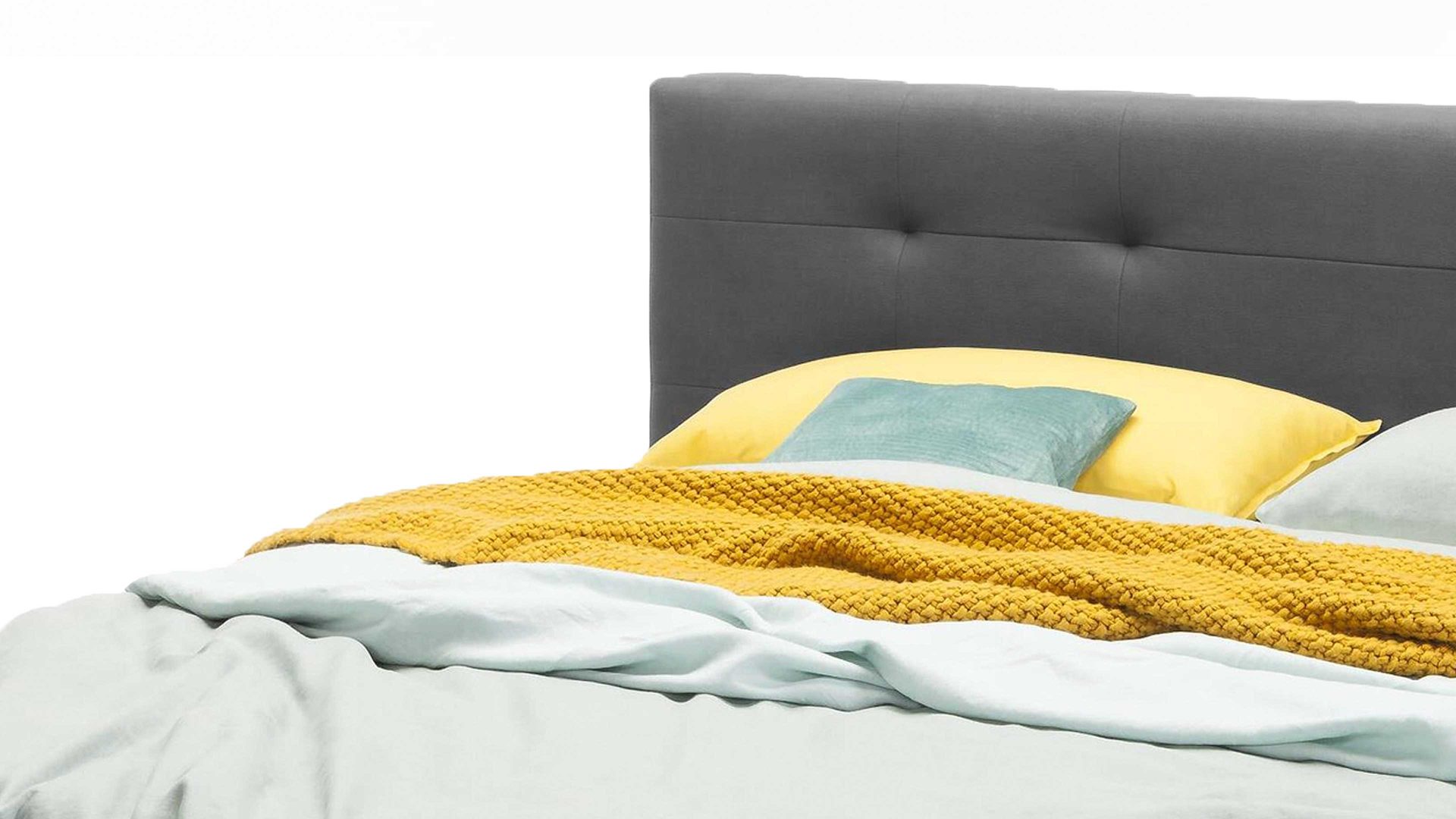 Boxspringbett Sun garden | 162739 aus Stoff in Anthrazit Boxspringbett Tofino dunkelgrauer Bezug 50407-700 – Liegefläche ca. 180 x 200 cm