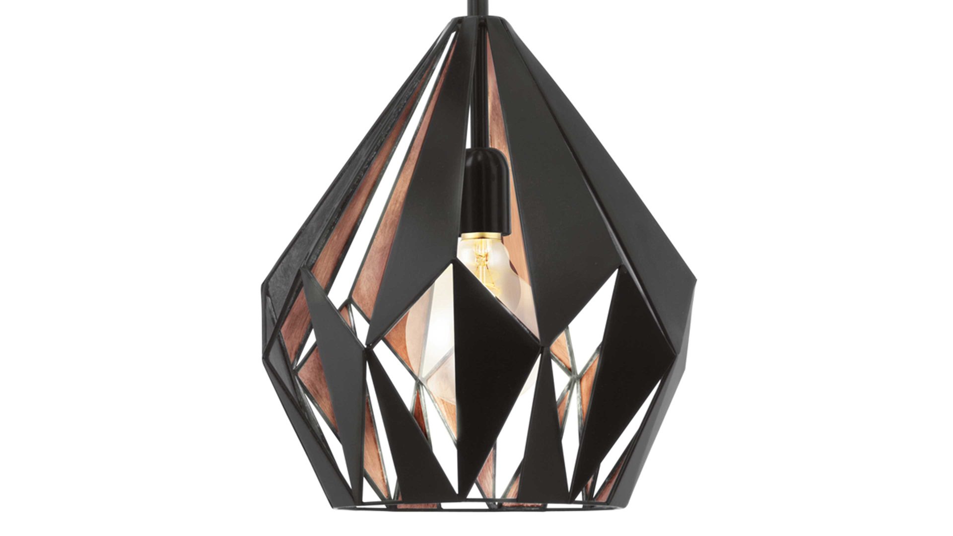 Pendelleuchte Eglo aus Metall in Schwarz EGLO Pendelleuchte Carlton 1 Schwarz & Kupfer - Durchmesser ca. 31 cm