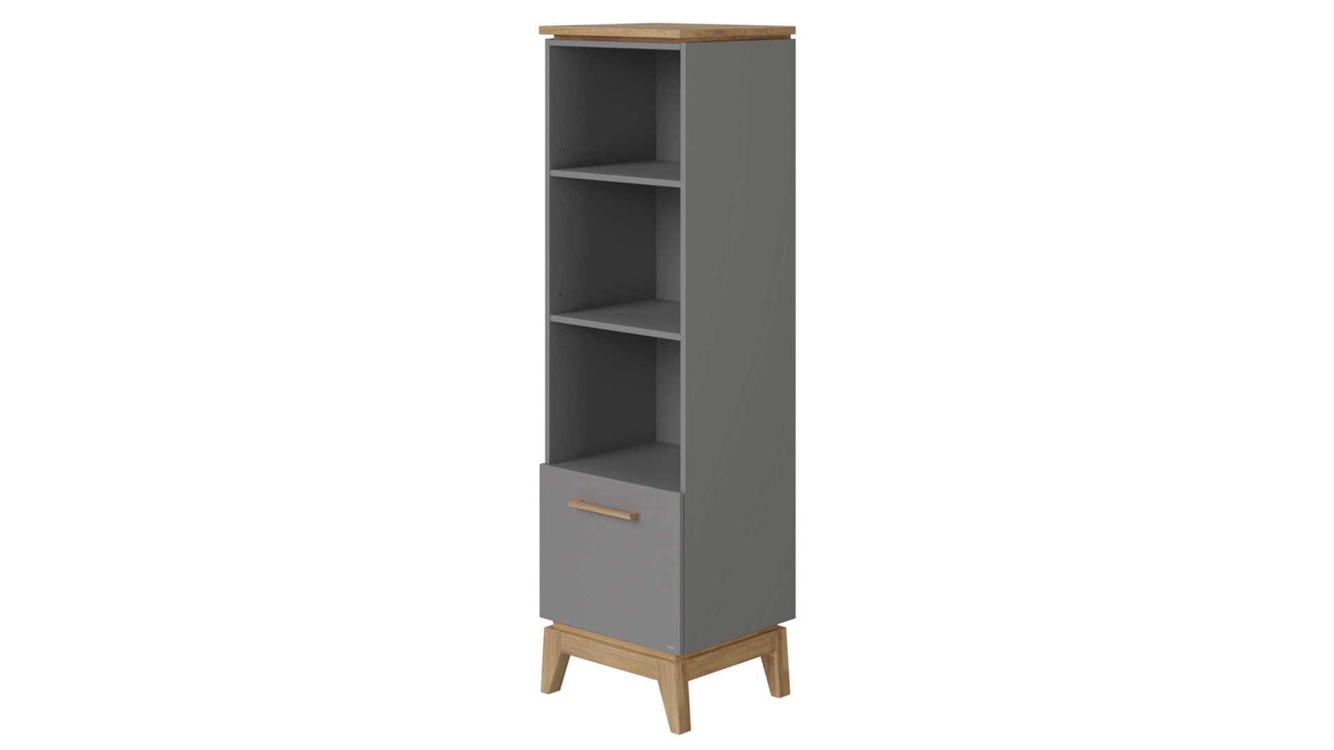 Regal Paidi aus Holz in Grau PAIDI Babyzimmer Standregal Sten Eiche & Schiefergrau – drei Fächer, eine Schublade