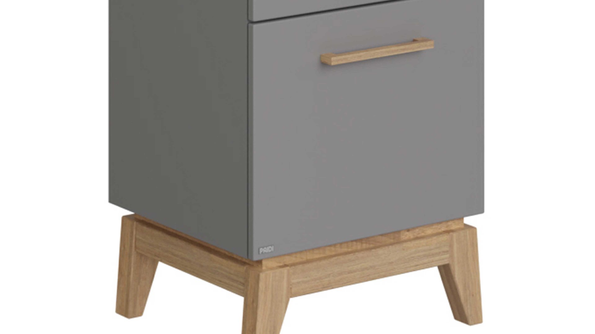 Einzelschrank Paidi aus Holz in Grau PAIDI Babyzimmer Stauraumelement Sten Eiche & Schiefergrau – eine Tür, eine Schublade