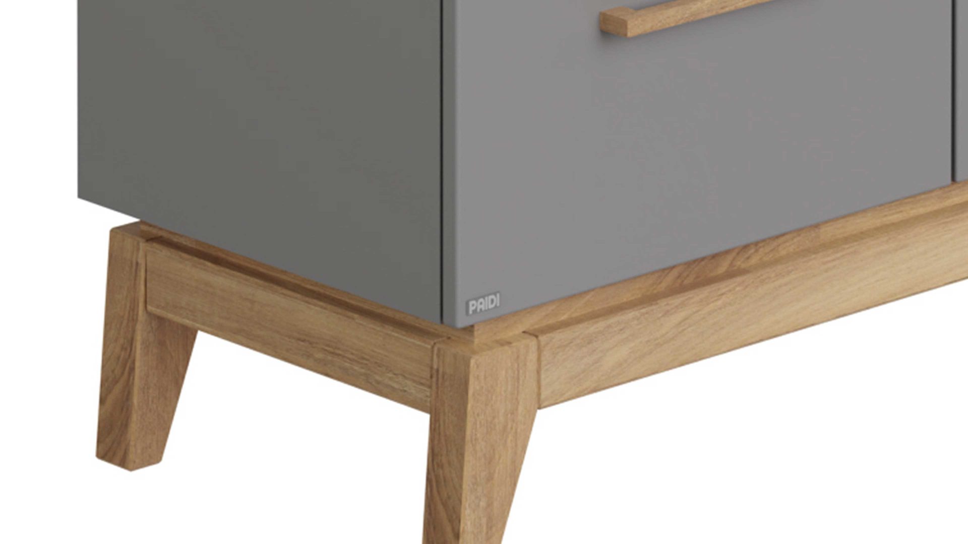 Highboard Paidi aus Holz in Grau PAIDI Babyzimmer Highboard Sten Eiche & Schiefergrau – zwei Türen, zwei Schubladen