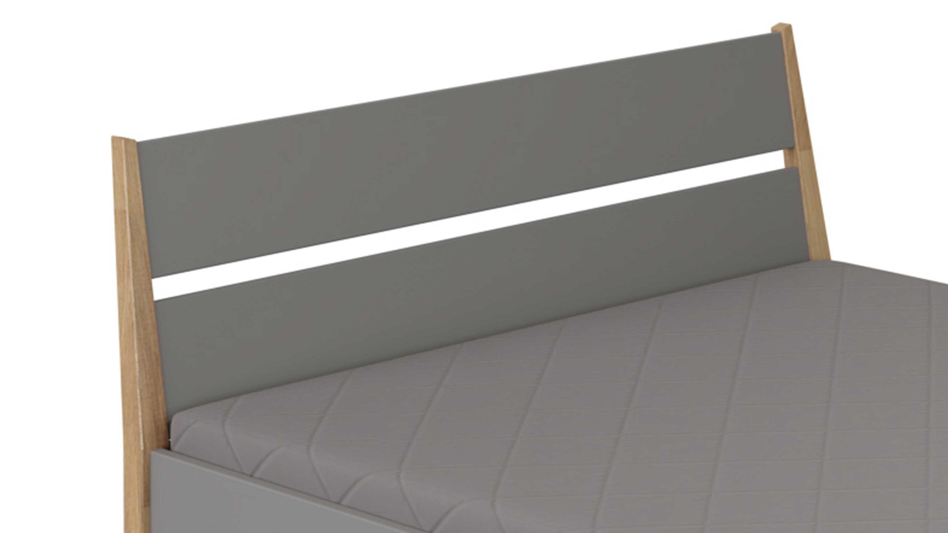 Einzelbett Paidi aus Holz in Grau PAIDI Bettgestell Sten Schiefergrau & Eichenholz – Liegefläche ca. 120 x 200 cm