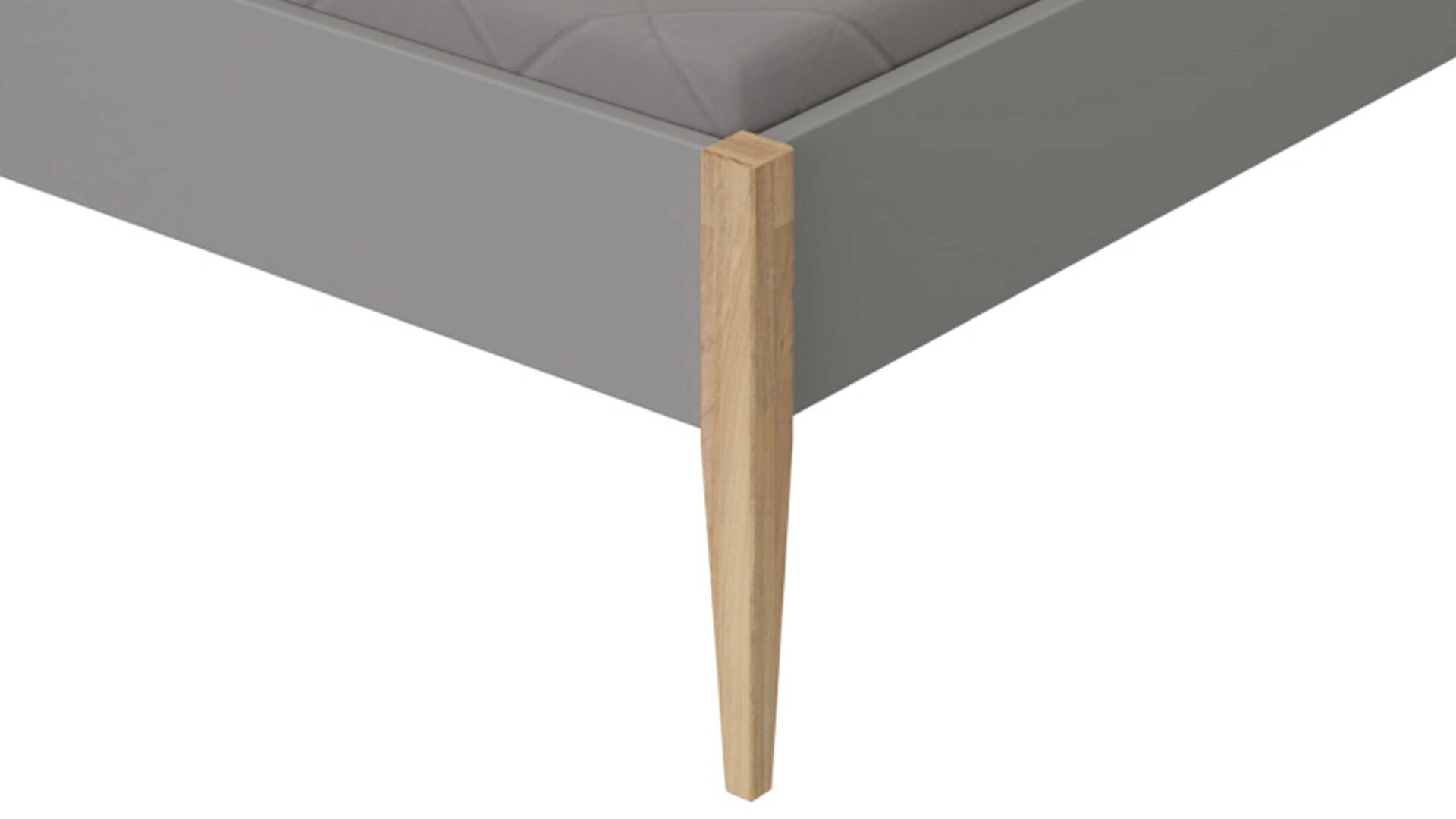 Einzelbett Paidi aus Holz in Dunkelgrau PAIDI Bettgestell Sten Steingrau, Schiefergrau & Eiche – Liegefläche ca. 120 x 200 cm