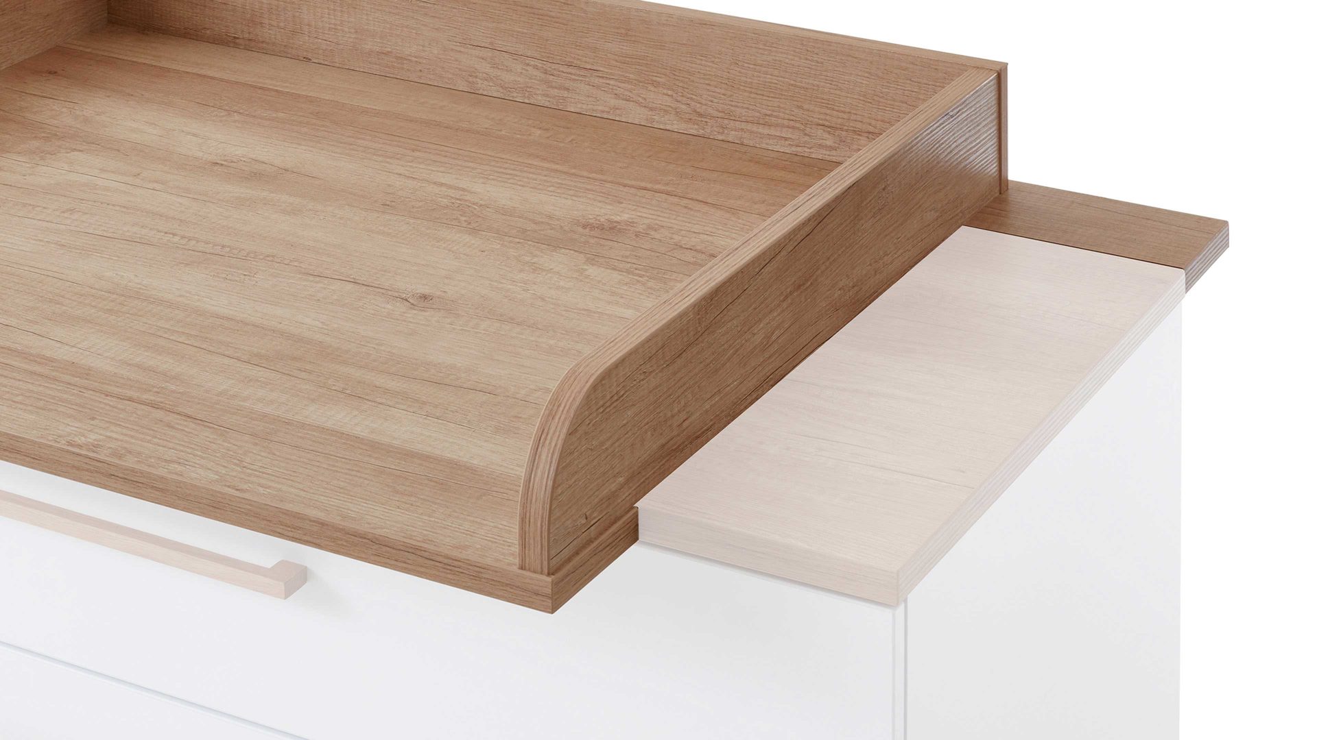 Wickelaufsatz Paidi aus Holz in Holzfarben PAIDI Babyzimmerprogramm Oscar - Wickelaufsatz Nebraska Eiche