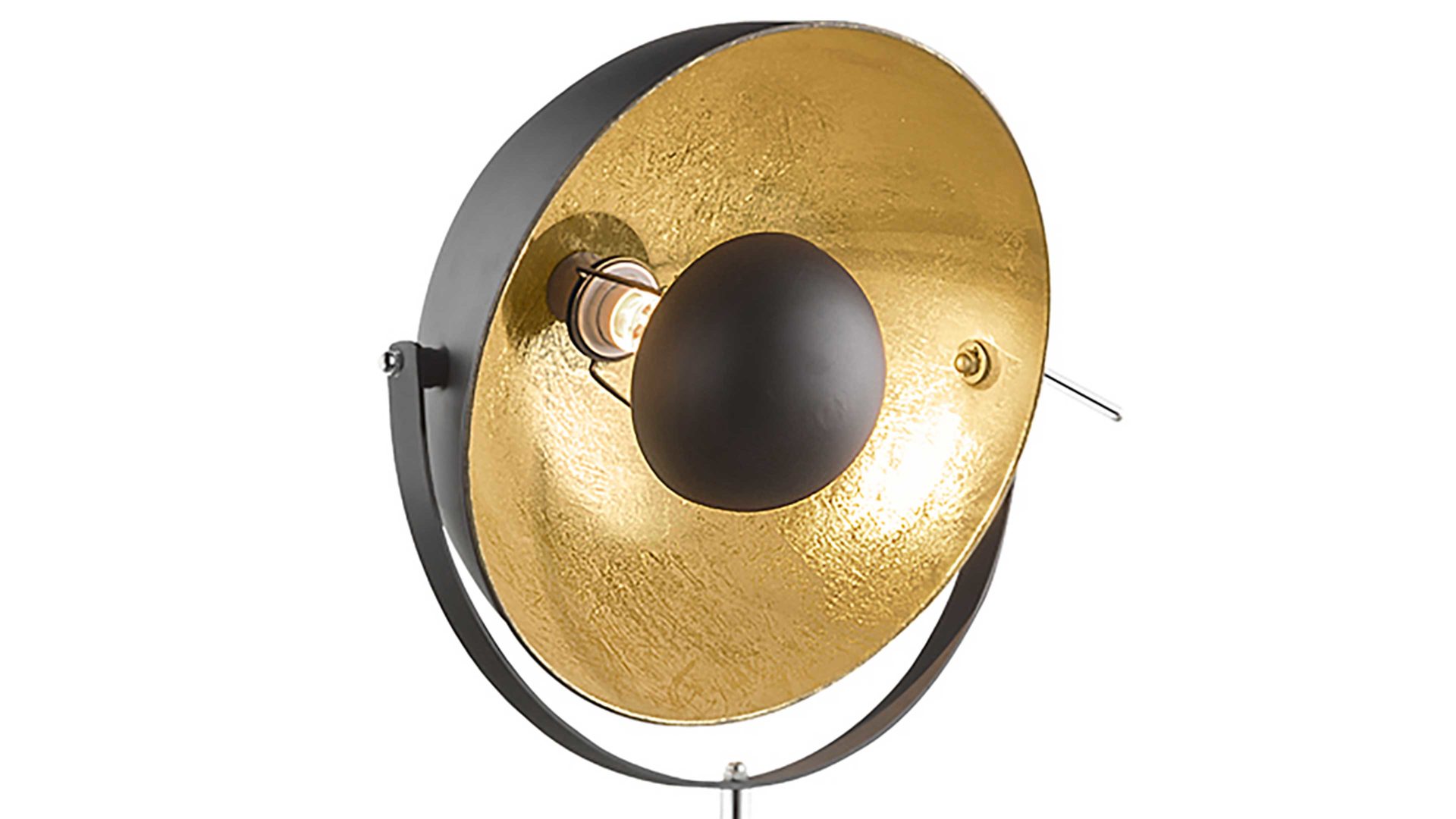 Stehleuchte Globo lighting aus Metall in Schwarz GLOBO Stativ-Stehleuchte Lenn goldfarbenes & schwarzes Metall – Höhe ca. 179 cm