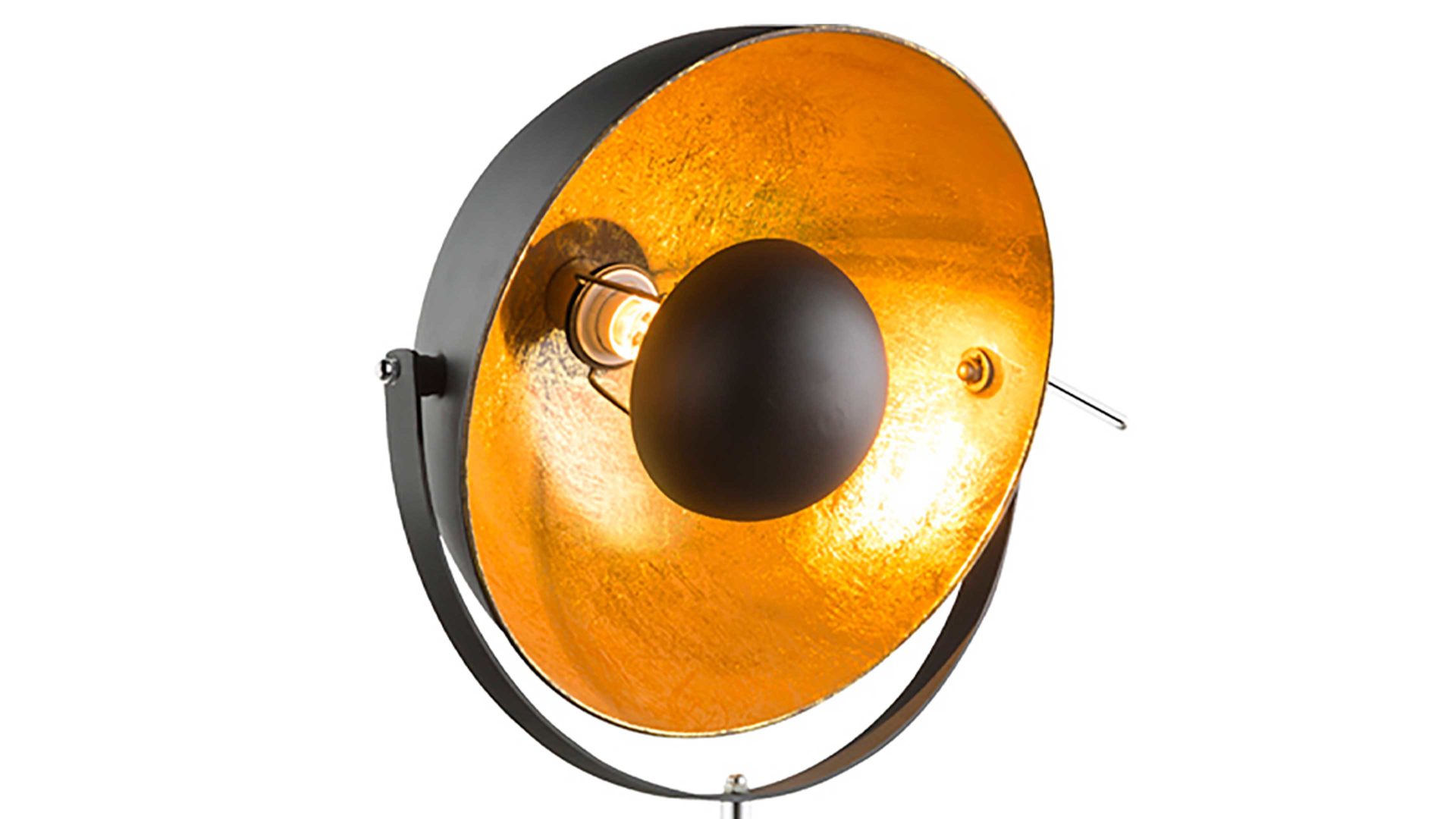 Stehleuchte Globo lighting aus Metall in Schwarz GLOBO Stativ-Stehleuchte Lenn goldfarbenes & schwarzes Metall – Höhe ca. 179 cm