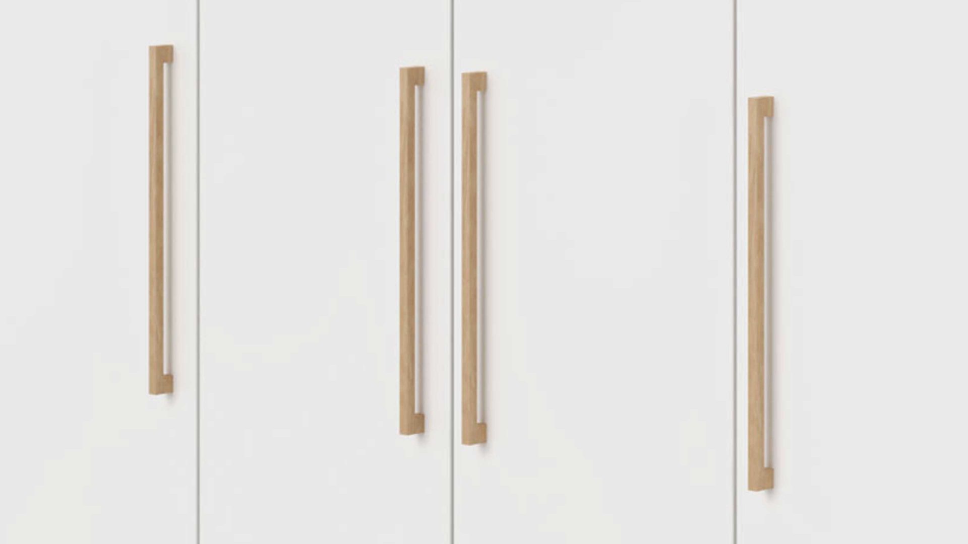 Kleiderschrank Paidi aus Holz in Weiß PAIDI Babyzimmerprogramm Oscar - Kleiderschrank Kreideweiß & Nebraska Eiche – vier Türen, Breite ca. 164 cm