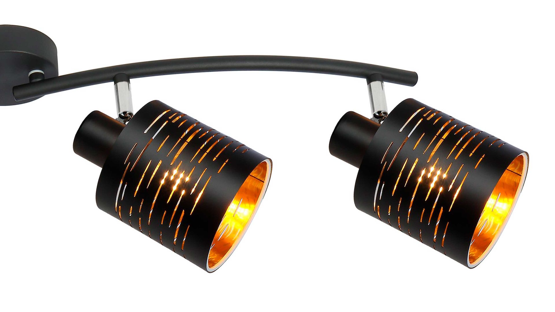 Deckenleuchte Globo lighting aus Metall in Schwarz GLOBO Deckenlampe Tunno Blattgold & Metall – vier Spots