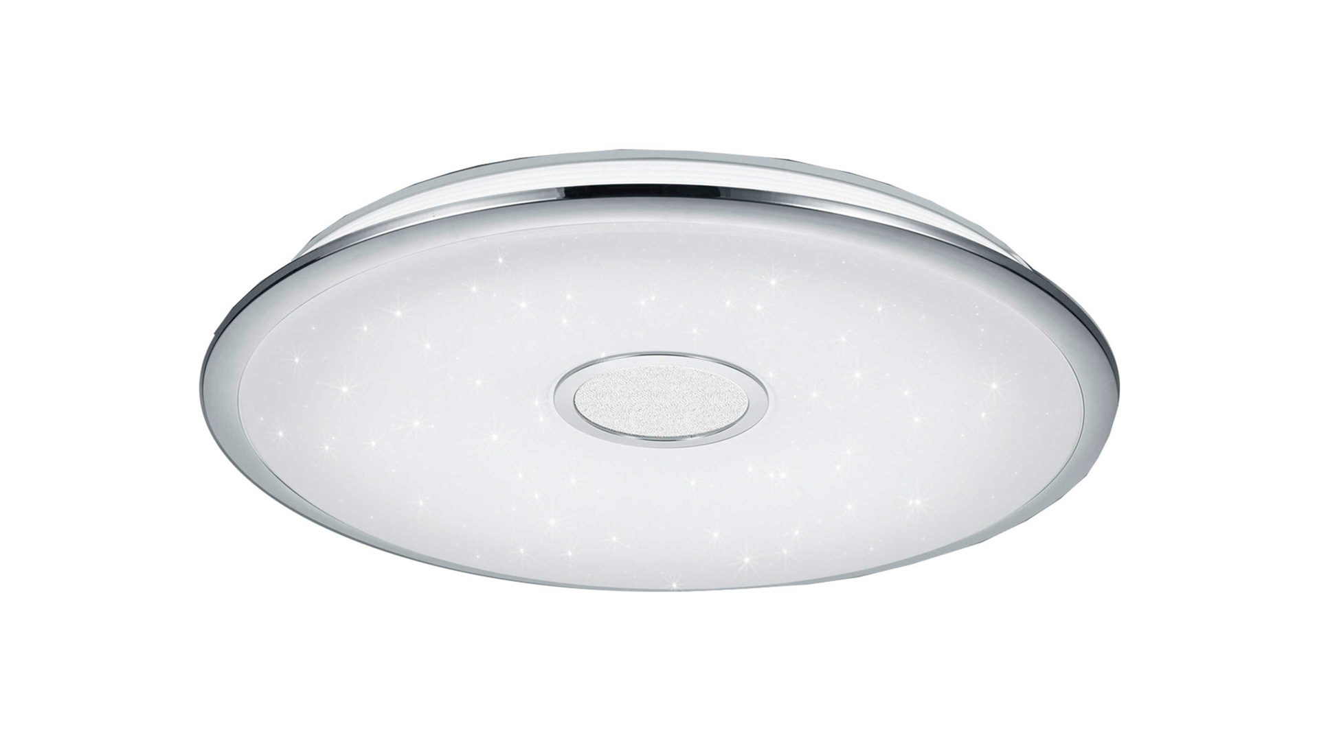 Deckenleuchte Trio lighting for you aus Kunststoff in Silber Deckenleuchte Osaka chromfarbener Kunststoff  & weißes Acrylglas  – Durchmesser ca. 42 cm