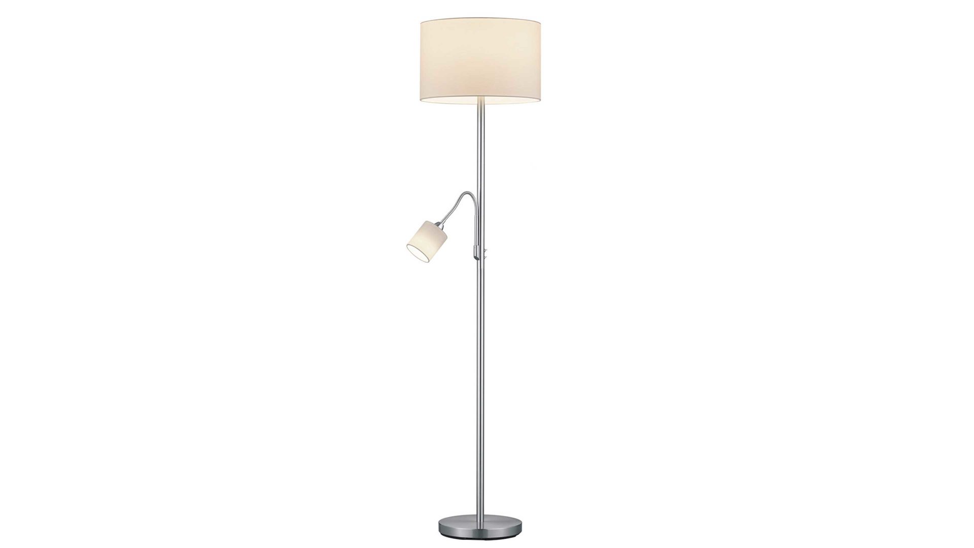 Stehleuchte Trio lighting for you aus Stoff in Metallfarben Trio Stehlampe Hotel Nickel matt & Stoff – Höhe ca. 170 cm