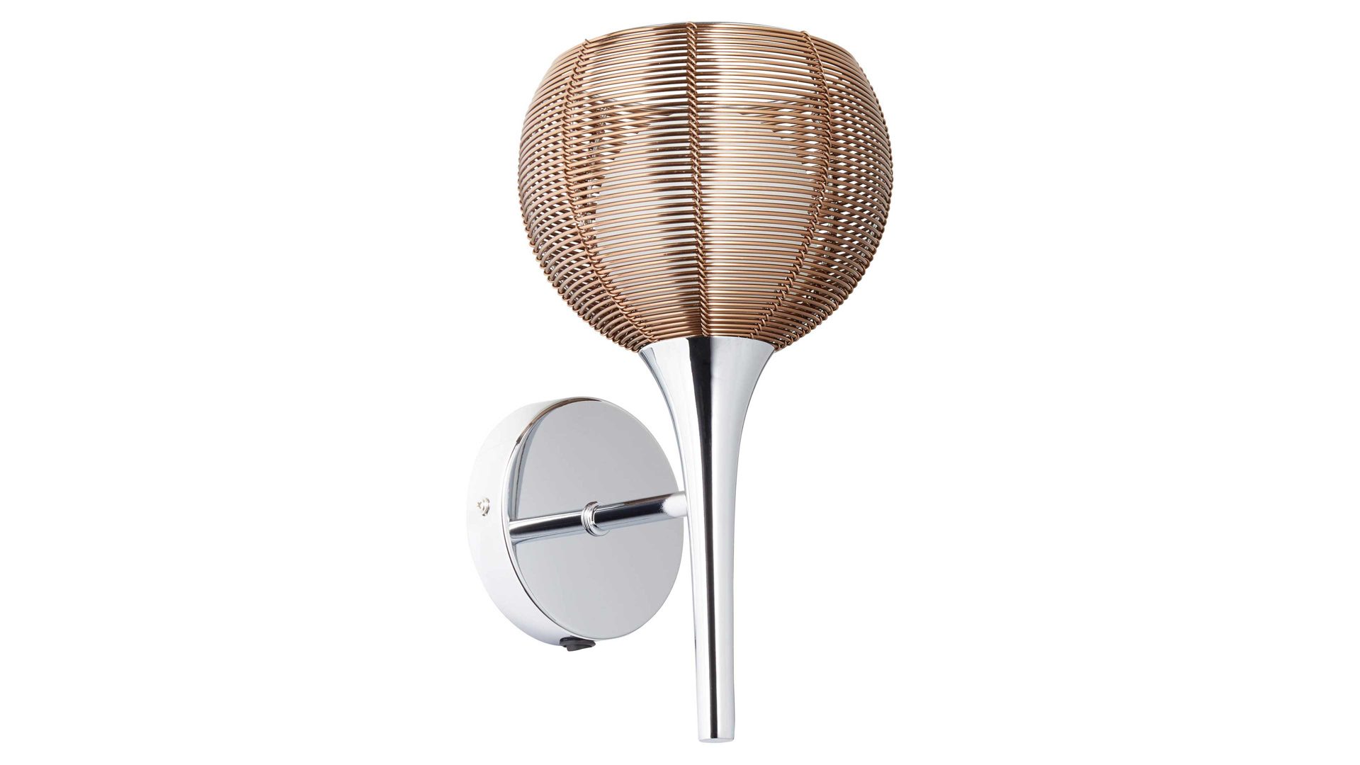 Wandleuchte Brilliant aus Metall in Metallfarben Brilliant Wandlampe Relax bronzefarbener Stahldraht & Glas – Höhe ca. 30 cm