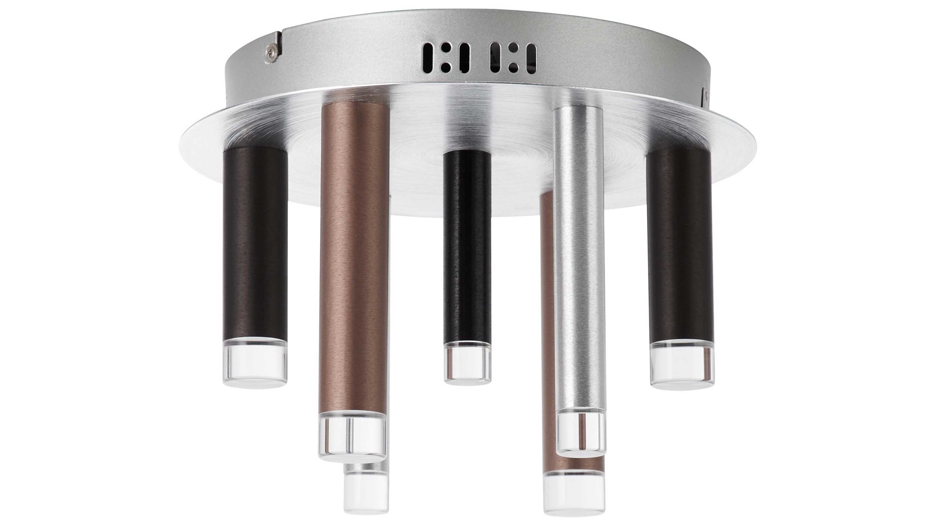 Deckenleuchte Brilliant aus Metall in Braun Brilliant Deckenlampe Cembalo Aluminium & Acryl – Durchmesser ca. 30 cm