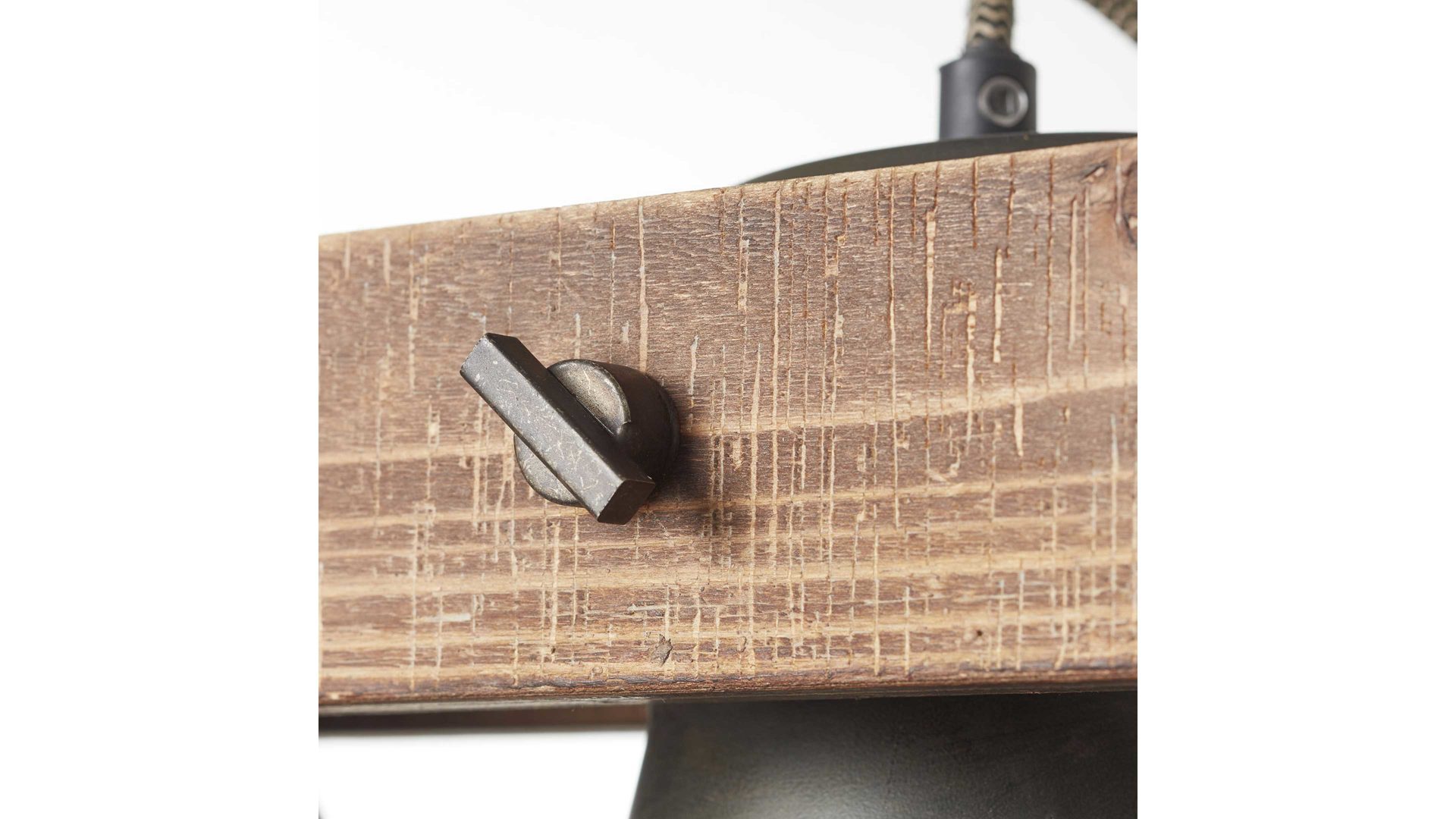 Pendelleuchte Brilliant aus Metall in Schwarz Brilliant Pendellampe Plow schwarzer Stahl & Holz – Länge ca. 95 cm