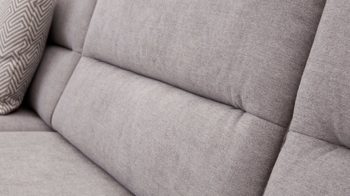 Ecksofa Interliving aus Stoff in Grau Interliving Sofa Serie 4305 – Wohnlandschaft mit Federkern silberfarbene Chenille Miro – Stellfläche ca. 258 x 326 cm