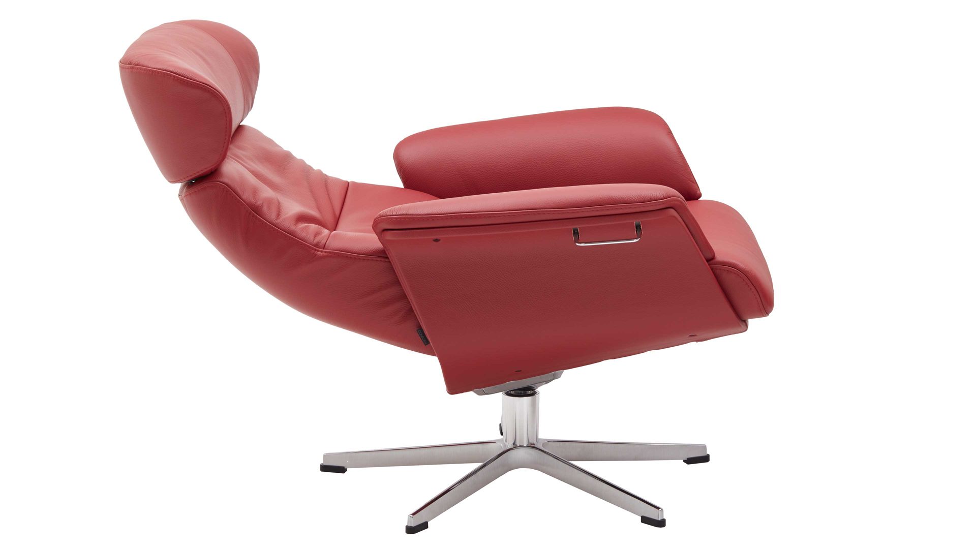 Relaxsessel Conform® aus Leder in Rot CONFORM® Relaxsessel Timeout mit Lederbezug roter Lederbezug Naturelle true red & Aluminiumgestell