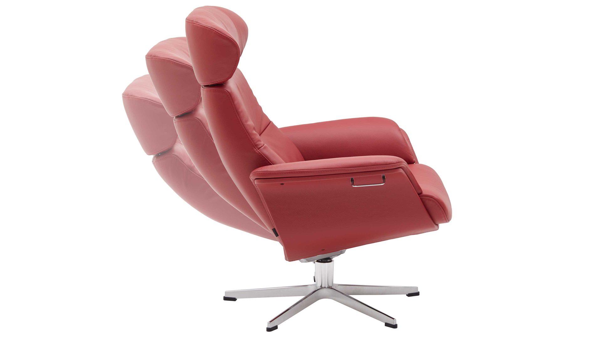 Relaxsessel Conform® aus Leder in Rot CONFORM® Relaxsessel Timeout mit Lederbezug roter Lederbezug Naturelle true red & Aluminiumgestell