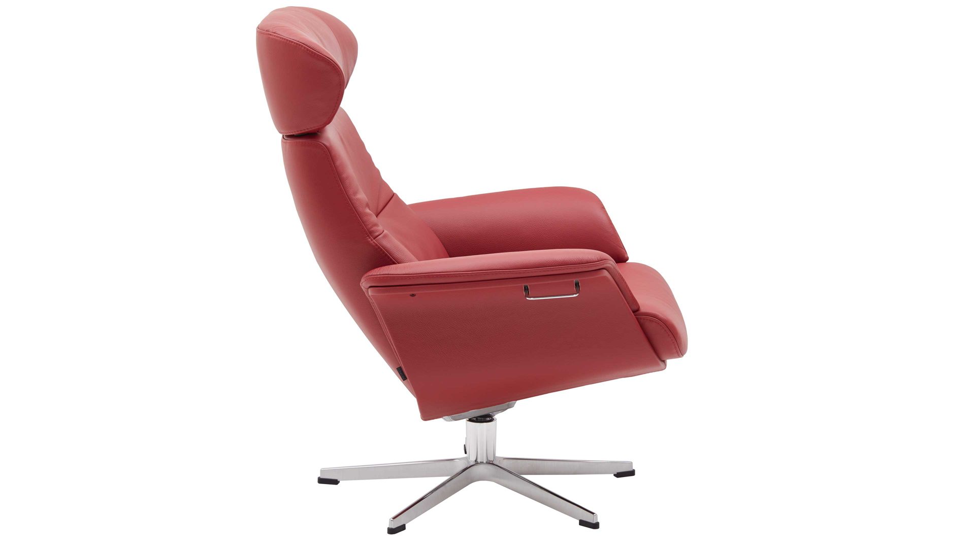 Relaxsessel Conform® aus Leder in Rot CONFORM® Relaxsessel Timeout mit Lederbezug roter Lederbezug Naturelle true red & Aluminiumgestell