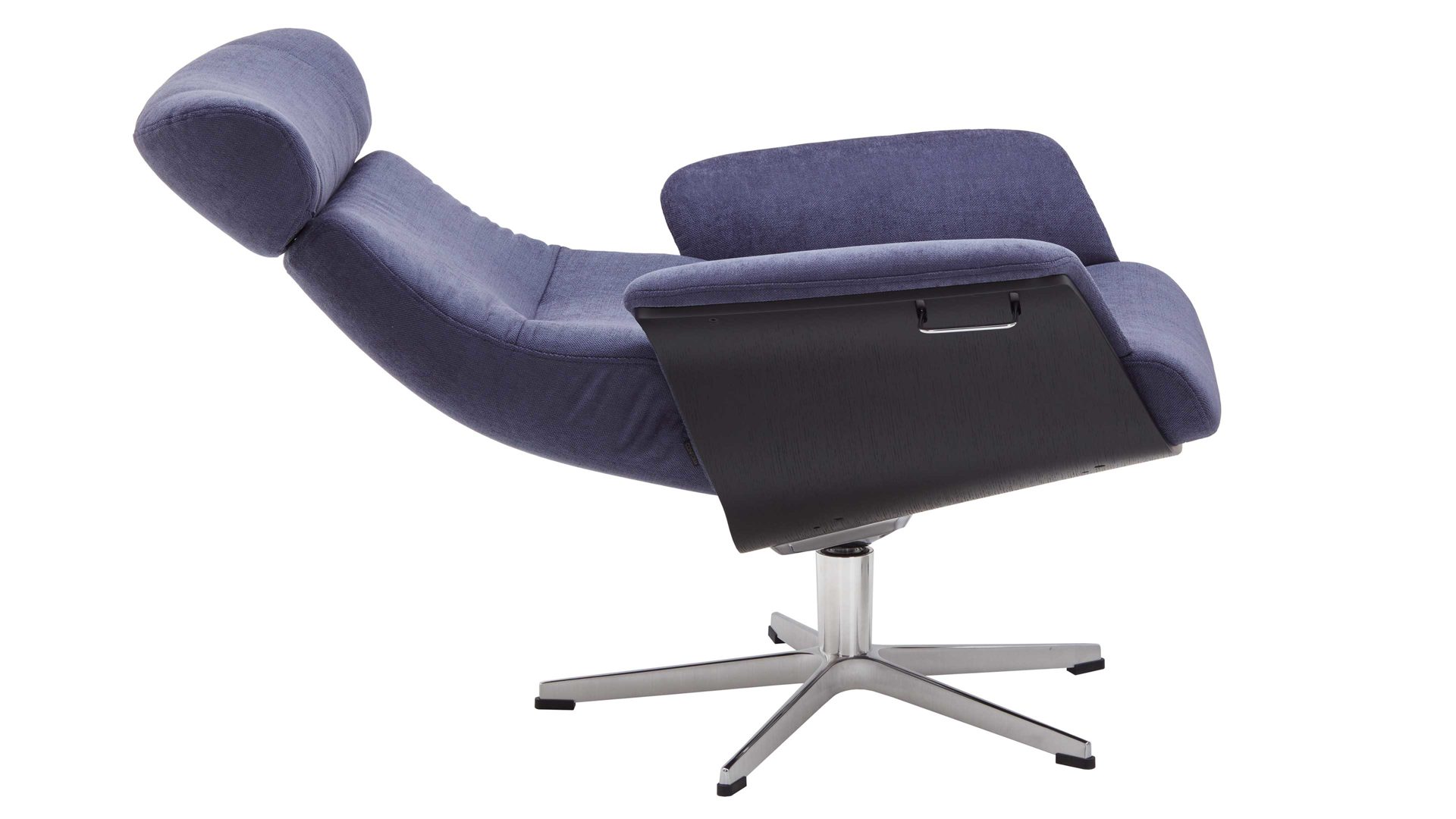 Relaxsessel Conform® aus Stoff in Lila CONFORM® Relaxsessel Timeout blaubeerfarbener Bezug Evita & Aluminiumgestell