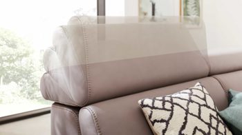 Ecksofa Interliving aus Leder in Grau Interliving Sofa Serie 4055 - Ecksofa granitfarbenes LongLife-Leder Credo - Stellfläche ca. 283 x 175 cm