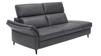 Recamiere Interliving aus Leder in Anthrazit Interliving Sofa Serie 4055 - Recamiere 2,5RECRKV anthrazitfarbenes LongLife-Leder Texas - Länge ca. 222 cm