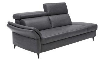 Recamiere Interliving aus Leder in Anthrazit Interliving Sofa Serie 4055 - Recamiere anthrazitfarbenes LongLife-Leder Texas - Länge ca. 222 cm