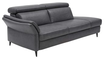 Recamiere Interliving aus Leder in Anthrazit Interliving Sofa Serie 4055 - Recamiere anthrazitfarbenes LongLife-Leder Texas - Länge ca. 222 cm