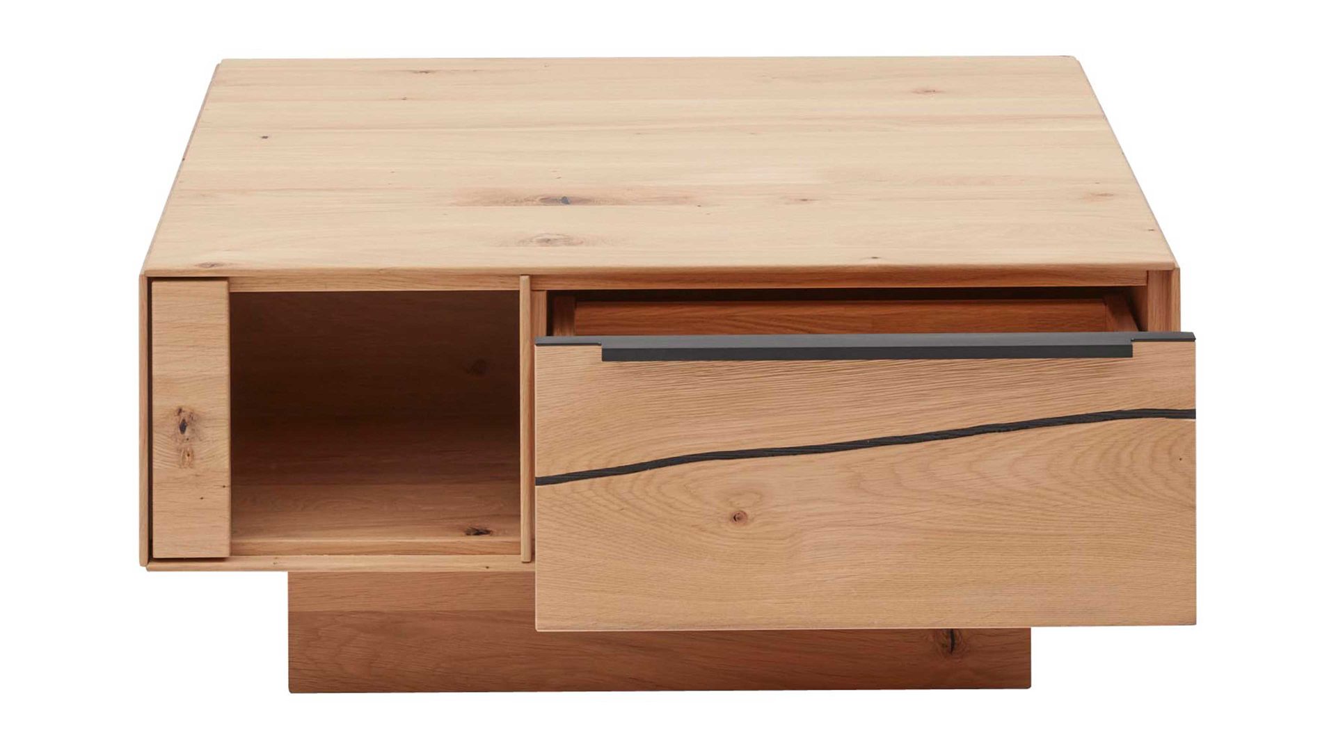 Couchtisch Interliving aus Holz in Holzfarben Interliving Wohnzimmer Serie 2020 - Couchtisch Asteiche & Risseiche– ca. 90 x 90 cm