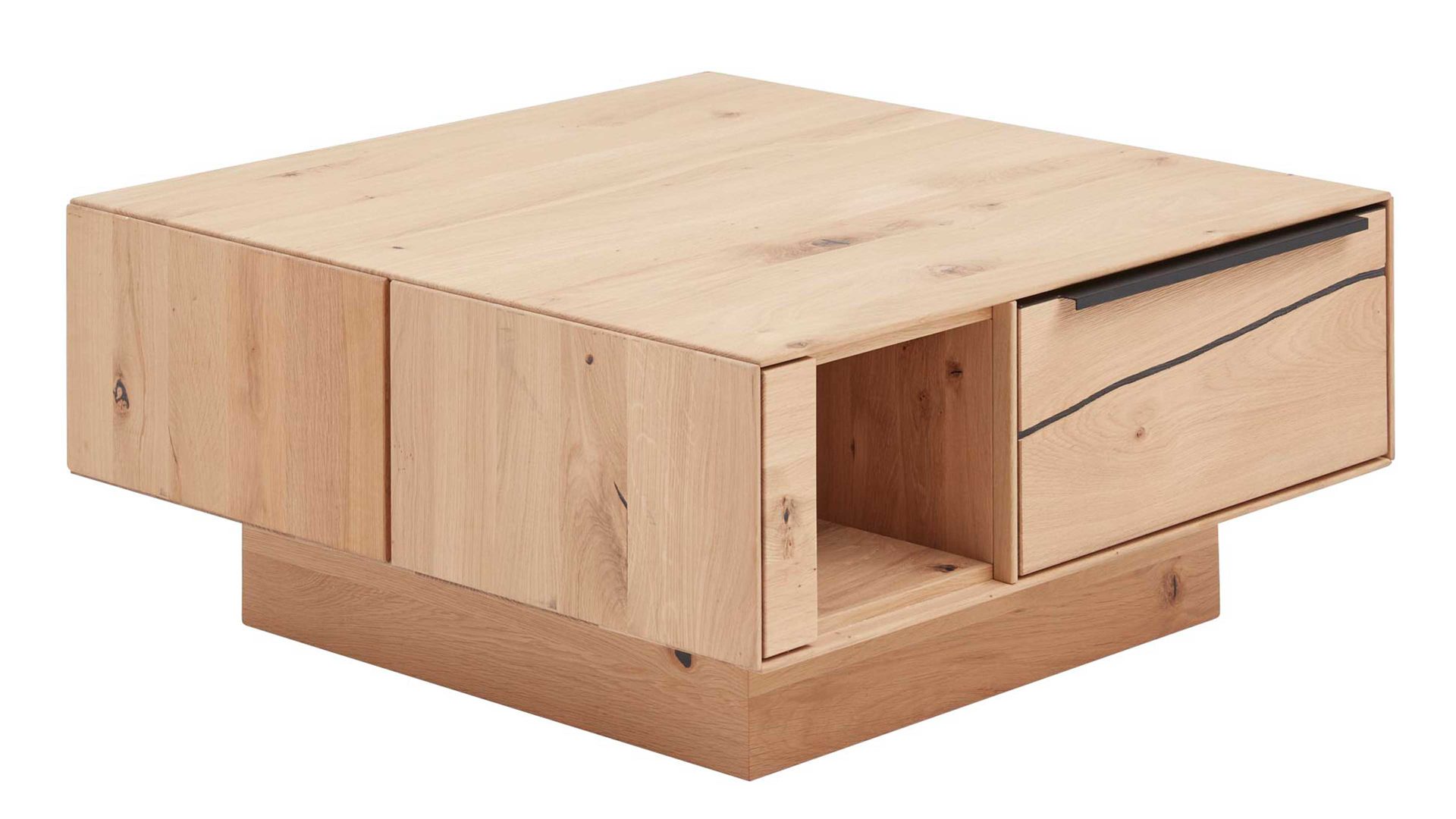 Couchtisch Interliving aus Holz in Holzfarben Interliving Wohnzimmer Serie 2020 - Couchtisch 151516 Asteiche & Risseiche– ca. 90 x 90 cm