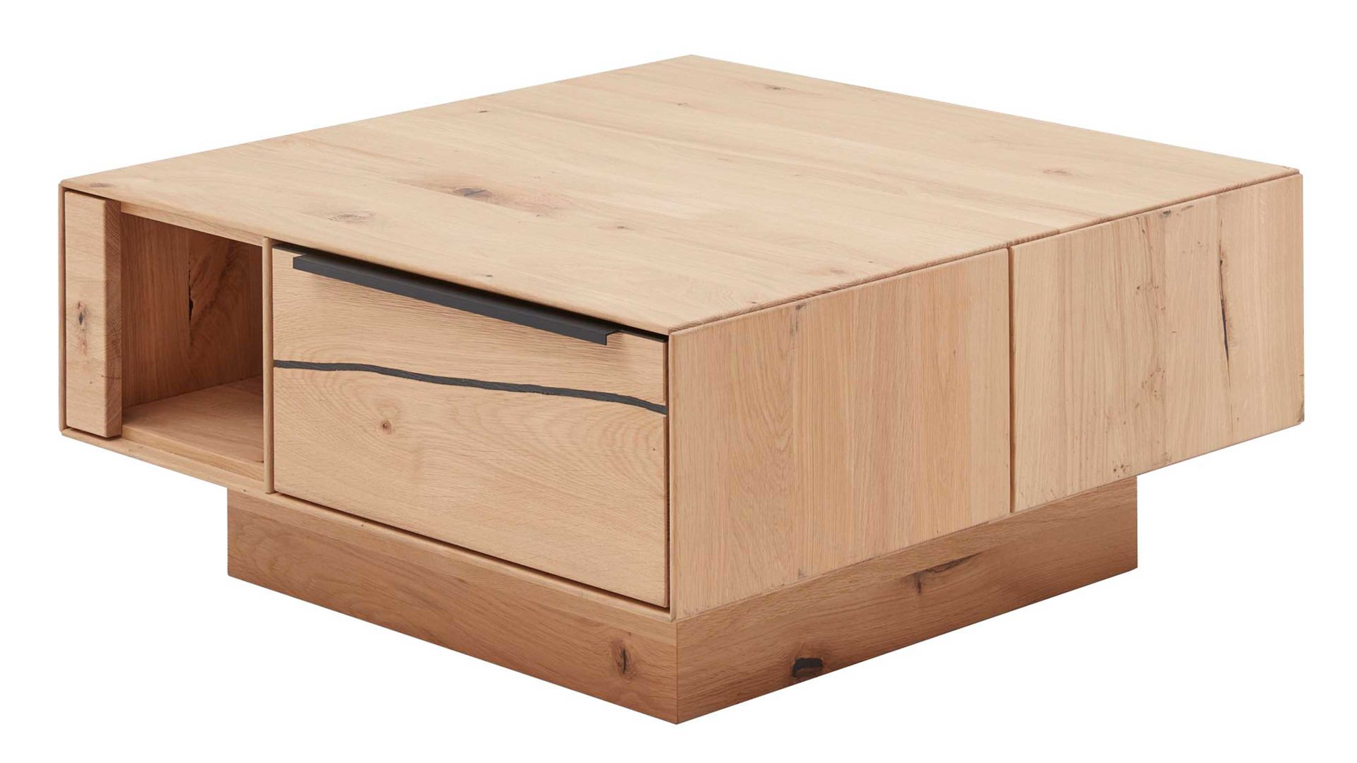 Couchtisch Interliving aus Holz in Holzfarben Interliving Wohnzimmer Serie 2020 - Couchtisch 151516 Asteiche & Risseiche– ca. 90 x 90 cm