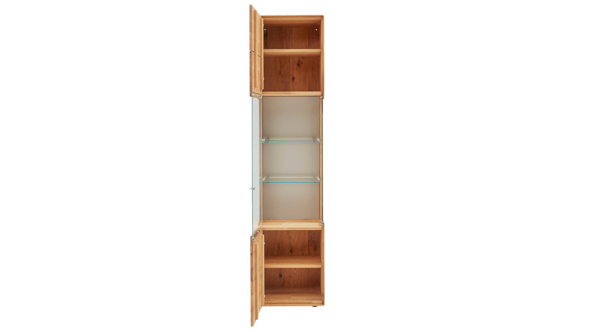 Vitrine Interliving aus Holz in Holzfarben Interliving Wohnzimmer Serie 2020 - Vitrine 151300 Asteiche – links, eine Tür