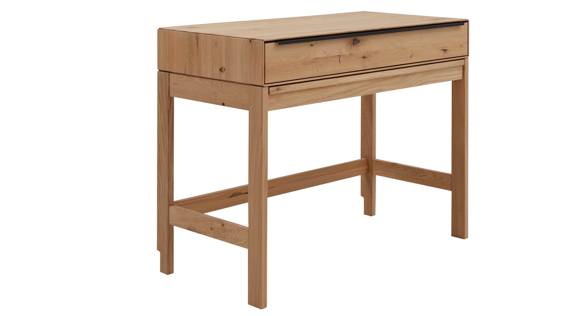 Schreibtisch Interliving aus Holz in Holzfarben Interliving Wohnzimmer Serie 2020 - Hochkommode 151285 Asteiche bianco – Schreibauszug, eine Schublade