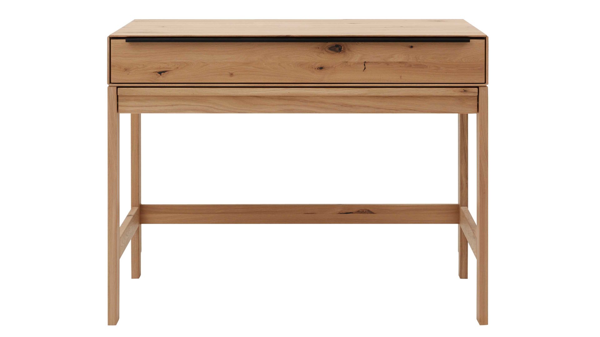 Schreibtisch Interliving aus Holz in Holzfarben Interliving Wohnzimmer Serie 2020 - Hochkommode 151285 Asteiche bianco – Schreibauszug, eine Schublade