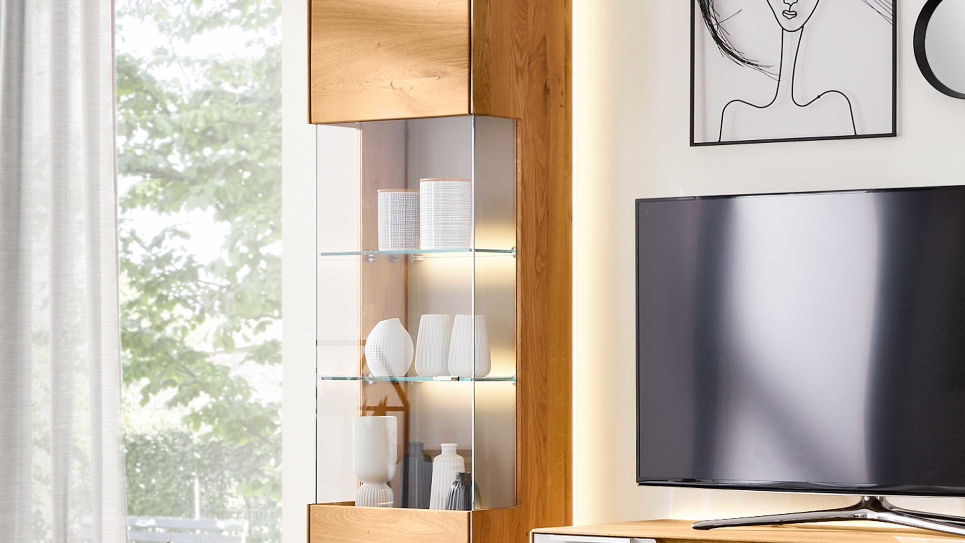 LED-Beleuchtung Interliving aus Kunststoff in Weiß Interliving Wohnzimmer Serie 2020 - Außenbeleuchtung 195552 16,2 Watt