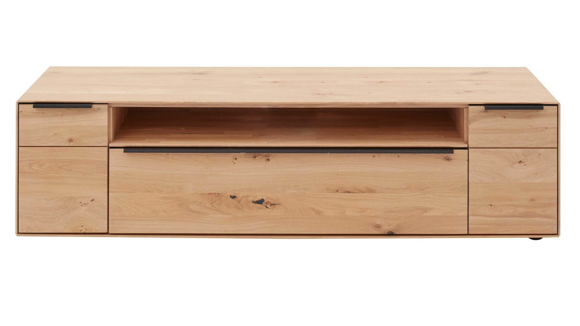 Lowboard Interliving aus Holz in Holzfarben Interliving Wohnzimmer Serie 2020 - Lowboard 151610 Asteiche bianco – Breite ca. 182 cm