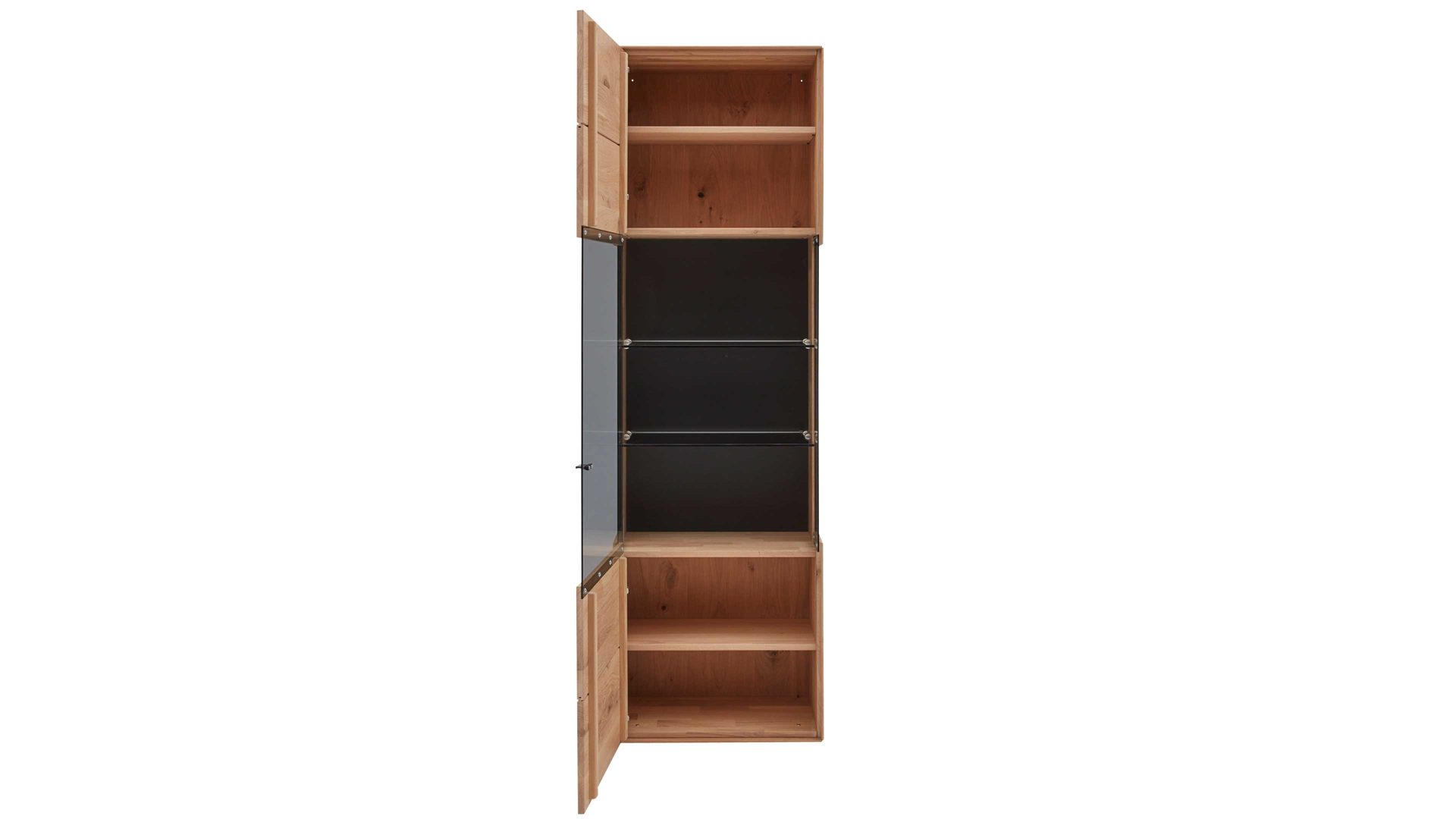 Vitrine Interliving aus Holz in Holzfarben Interliving Wohnzimmer Serie 2020 - Vitrine 151302 Asteiche bianco – links, eine Tür