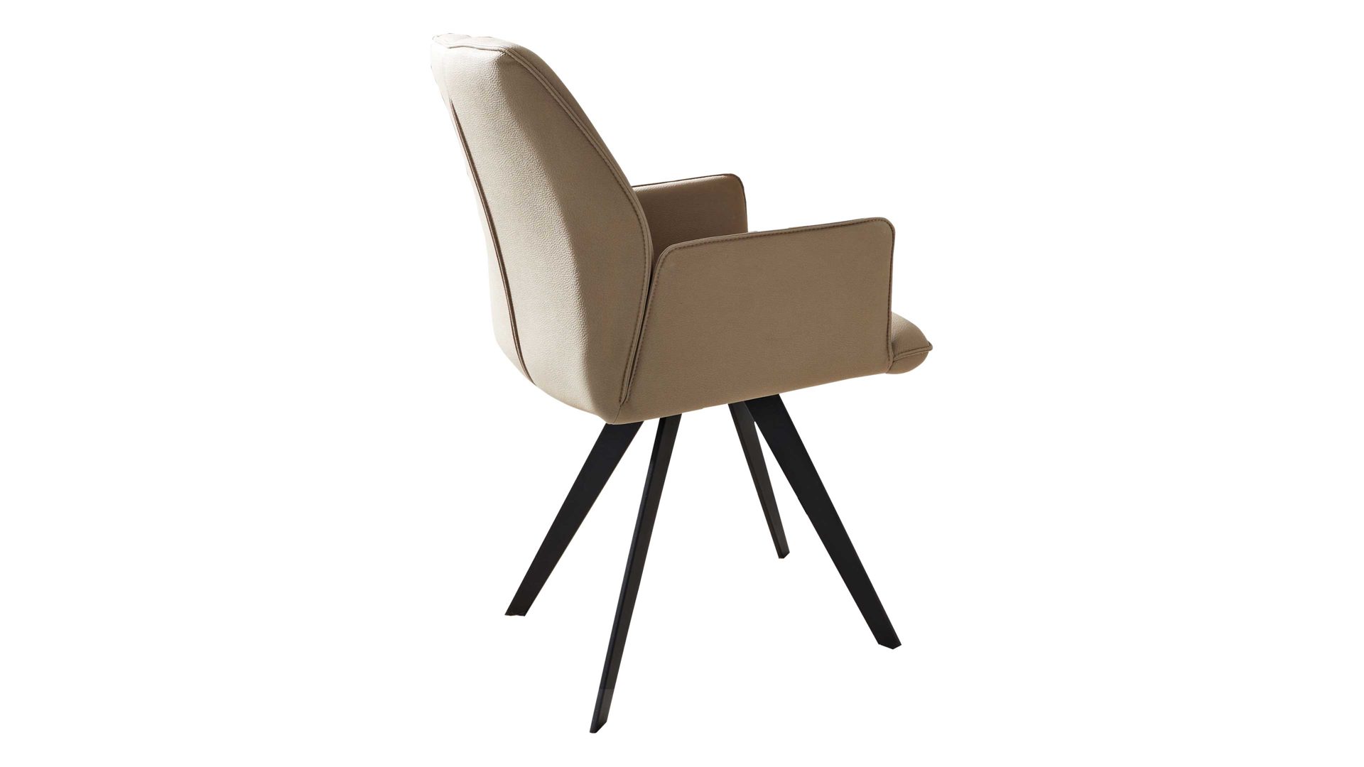 Polsterstuhl Interliving aus Stoff in Beige Interliving Esszimmer Serie 5102 – Armlehnstuhl V322 sandfarbene Mikrofaser Atlantis 914 & schwarzes Eisen