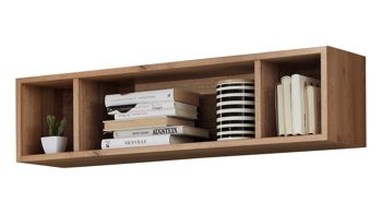 Wandregal Interliving aus Holz in Holzfarben Interliving Jugendzimmer Serie 1701 - Hängeregal Riss-Eiche - Länge ca. 96 cm