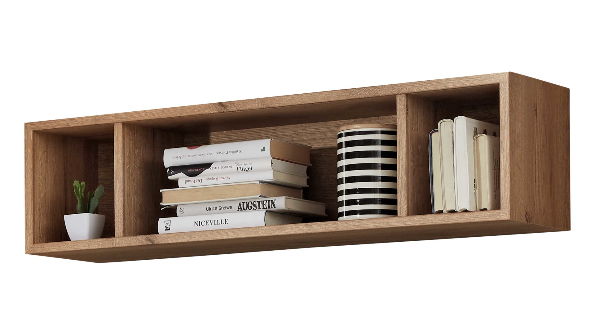 Wandregal Interliving aus Holz in Holzfarben Interliving Jugendzimmer Serie 1701 - Hängeregal Riss-Eiche - Länge ca. 96 cm