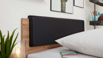 Jugendzimmer Interliving aus Holz in Holzfarben Interliving Jugendzimmer Serie 1701 - Bettgestell 5767 Riss-Eiche & Anthrazit - Liegefläche ca. 120 x 200 cm