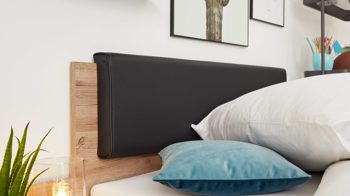 Jugendzimmer Interliving aus Holz in Holzfarben Interliving Jugendzimmer Serie 1701 - Bettgestell Riss-Eiche & Anthrazit - Liegefläche ca. 120 x 200 cm