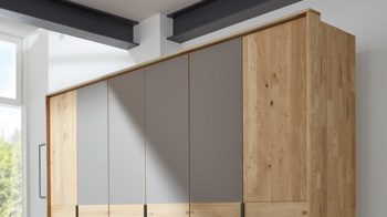 Passepartout Interliving aus Holz in Holzfarben Interliving Schlafzimmer Serie 1015 – Passepartout Wildeiche – Breite ca. 310 cm