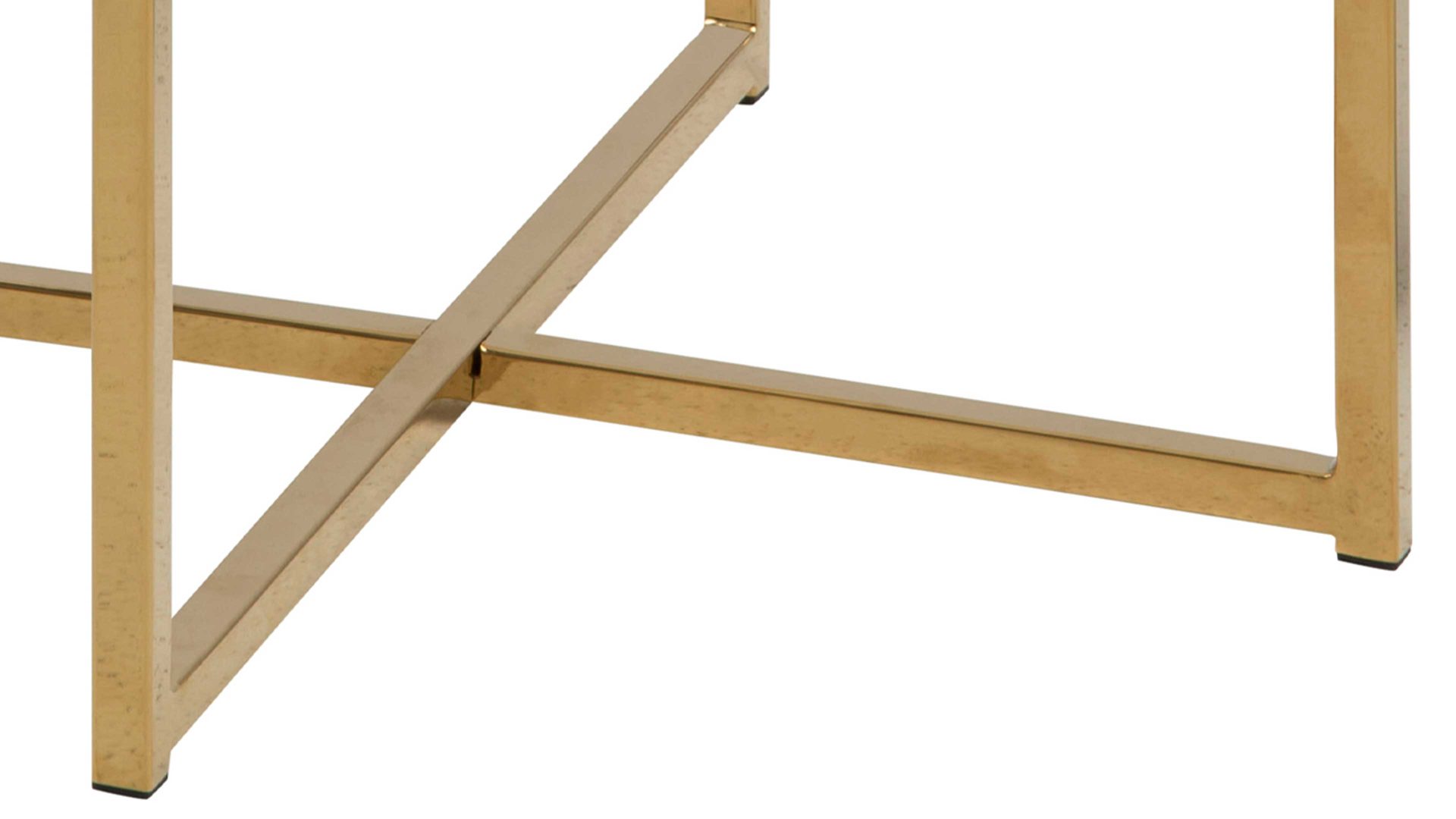 Couchtisch Actona group aus MDF in Weiß Couchtisch - Sofatisch Alisma Weiß & Gold – Durchmesser ca. 50 cm