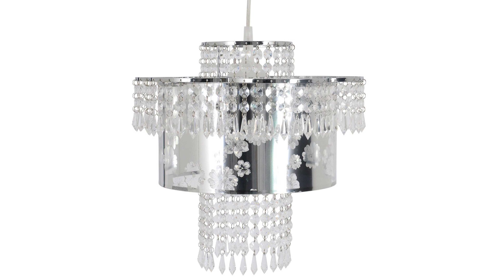 Pendelleuchte Näve aus Metall in Metallfarben näve Kronleuchter Fancy Chrom & Acryl – Durchmesser ca. 32 cm