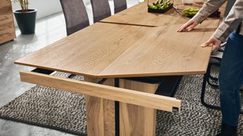 Funktion Interliving aus Holz in Holzfarben Interliving Esszimmer Serie 5604 - Frontauszug Eiche rustico - ca. 100 x 100 cm