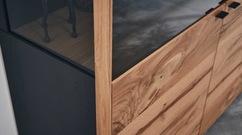 Sideboard Interliving aus Holz in Holzfarben Interliving Esszimmer Serie 5604 - Sideboard Eiche rustico - drei Türen, zwei Schubladen